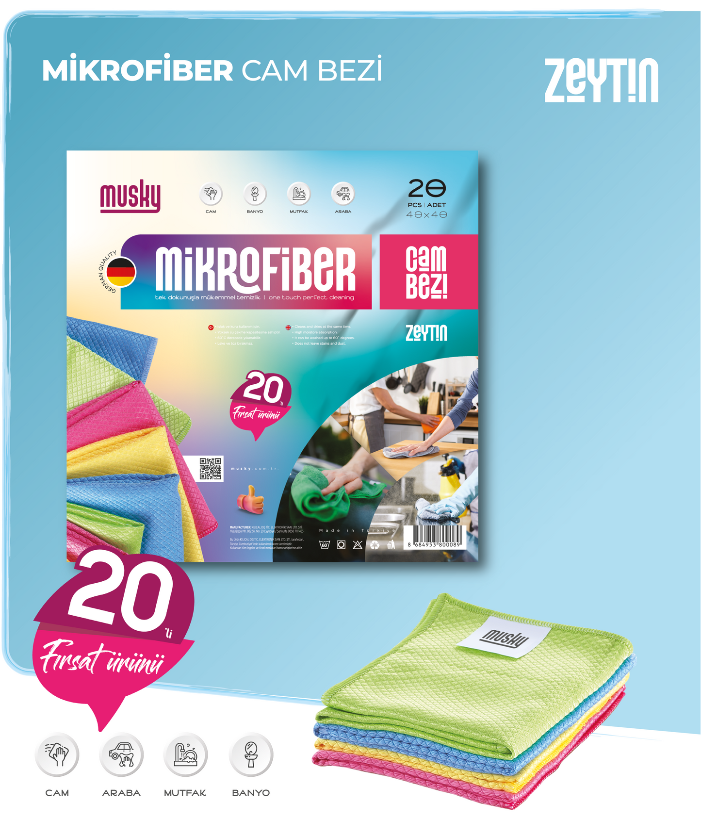 20'li Cam Bezi Renkli Zeytin 40*40