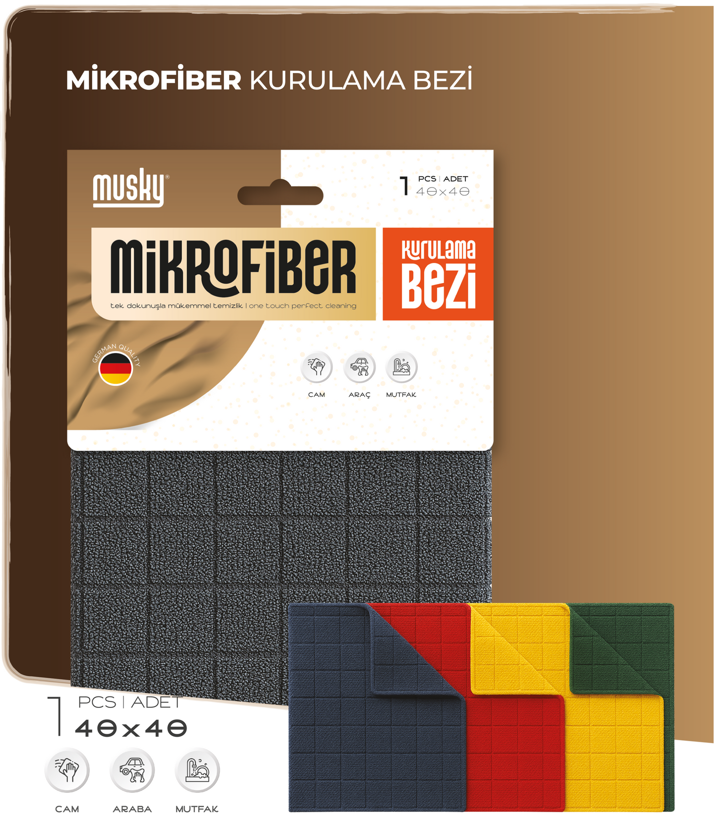 Renkli Kurulama Bezi 40*40 Gelincik