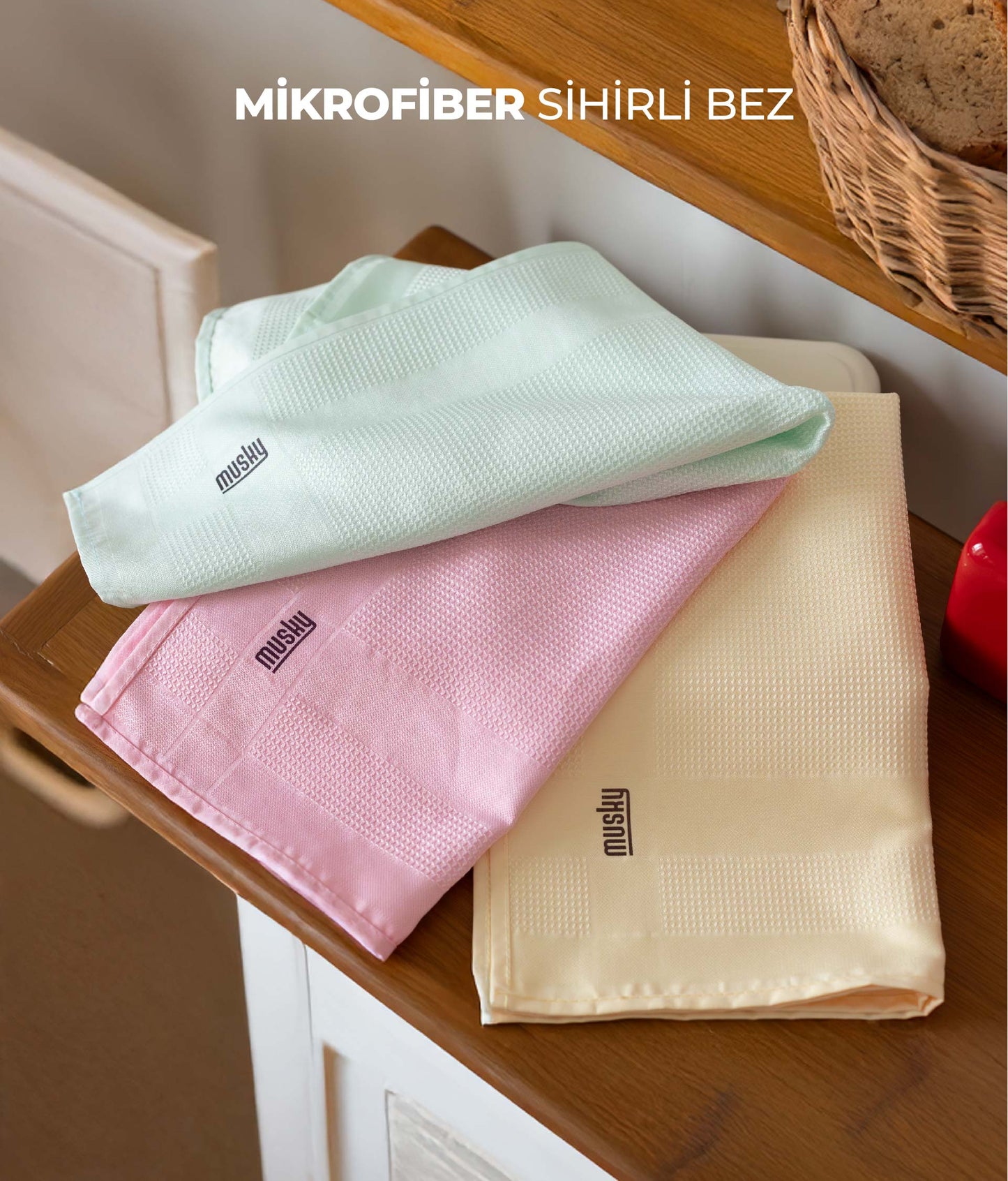 3'lü Sihirli Bez Cam Bezi 40*60cm Gold