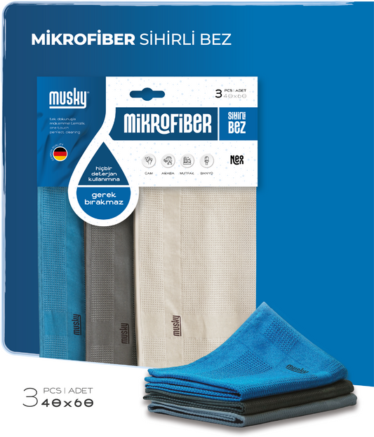 3'lü Sihirli Bez Cam Bezi 40*60cm Neon